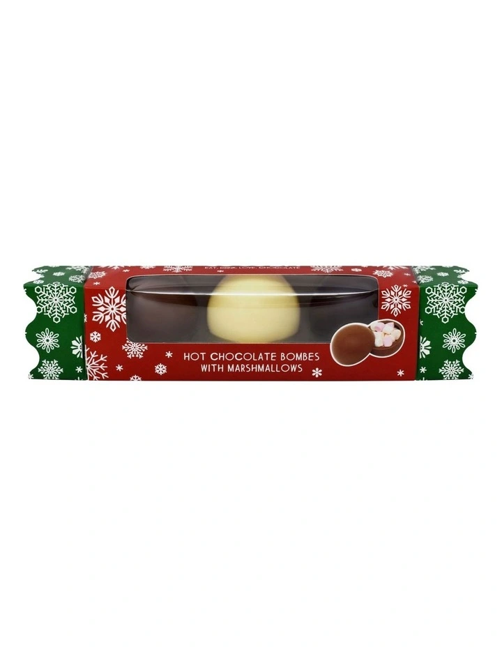 Mixed Hot Chocolate Bombes with Mini Marshmallows Christmas Cracker 150g image 1