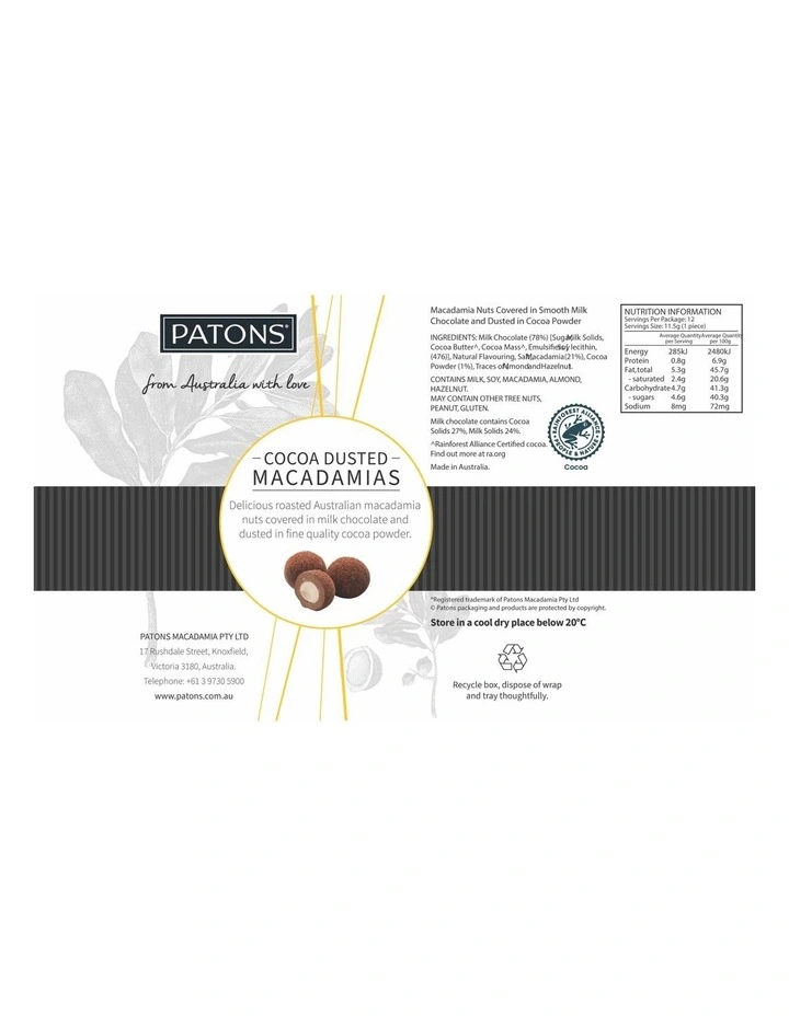 Milk Chocolate Cocoa Dusted Macadamias Gift Box 12 Pieces 130g image 2
