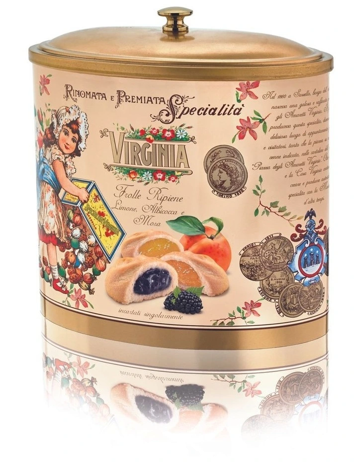 Assorted Filled Biscuits (Blackberry, Apricot, Lemon) Oval Tin 200g image 1