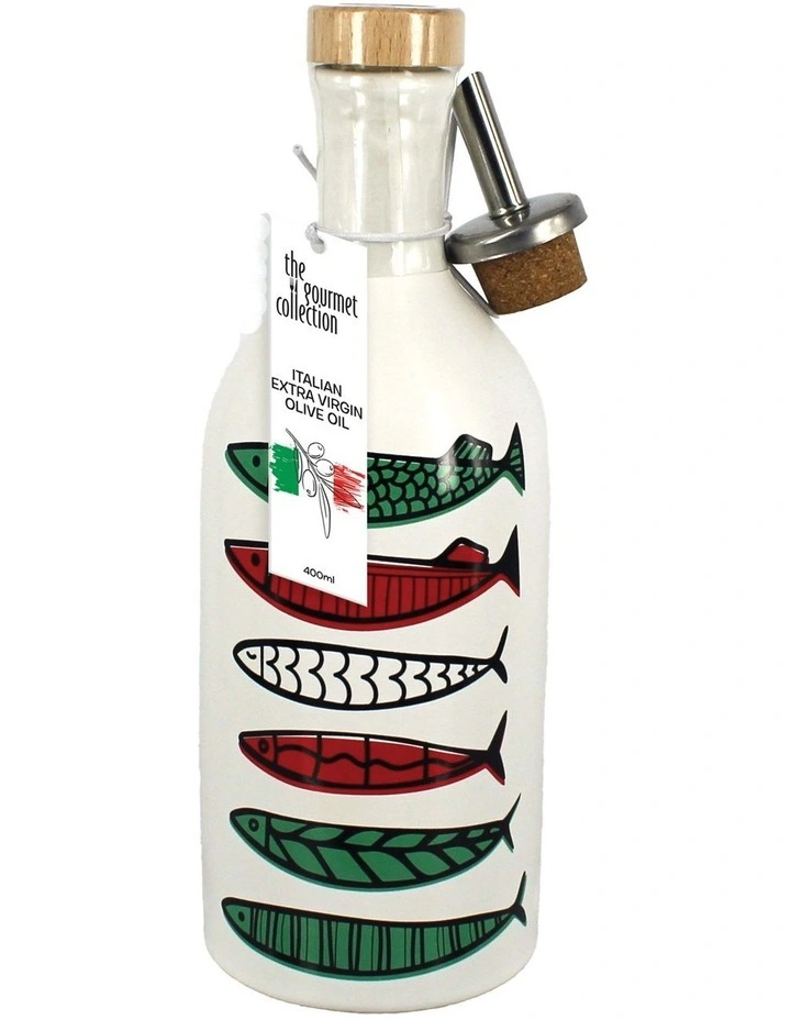 Italian Ceramic Olive Oil Fish Design 550ml image 1
