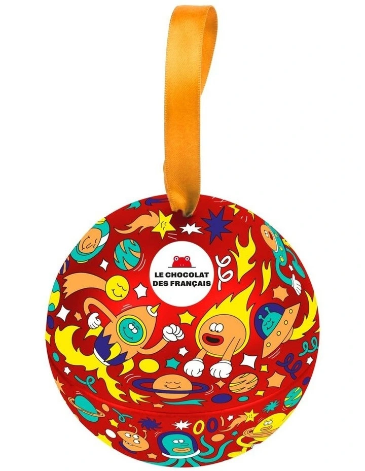 Milk Chocolate Cereal Balls in Christmas Gift Decoration Tin image 1