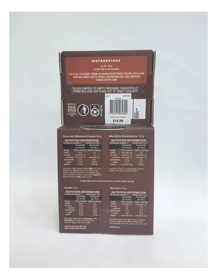 The Gourmet Collection Milkshake Kit- Nutella image 2