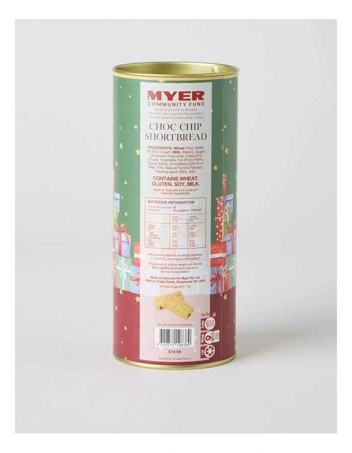 Evie 2026 Myer Charity Bear Tube with Choc Chip Shortbread 180g image 2