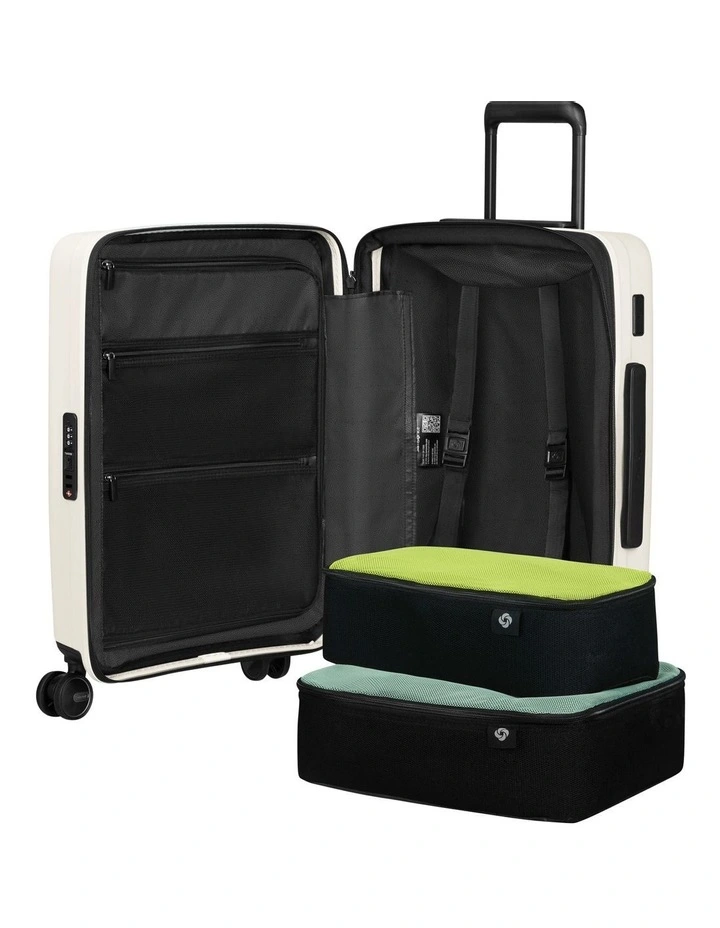 Restackd Carry-on 55cm Expandable Easy Access Suitcase in Cream image 5