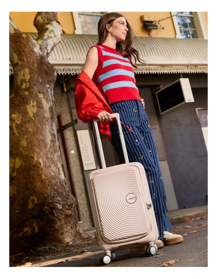 Curio Book Opening Carry-on Suitcase Expandable (55cm) in Dusty Pink image 7