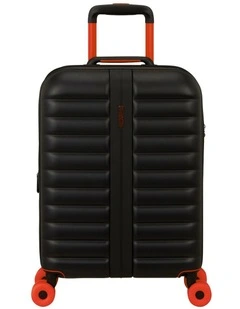 Neovibe 55cm Expandable Spinner Suitcase in True Black