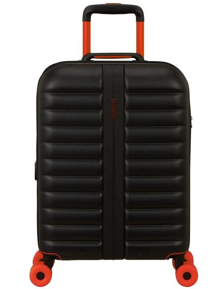 Neovibe 55cm Expandable Spinner Suitcase in True Black image 1