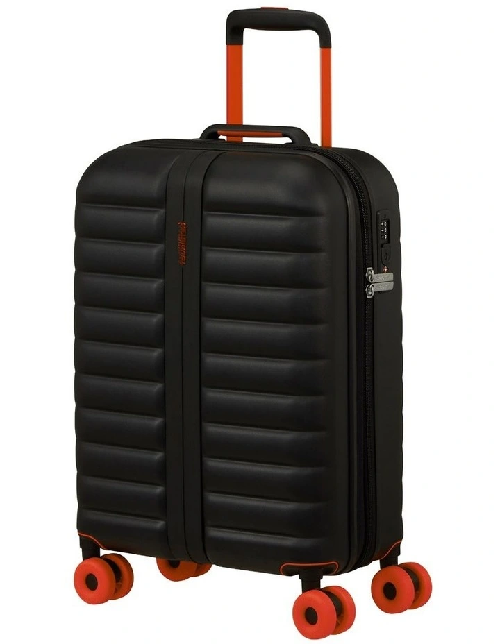 Neovibe 55cm Expandable Spinner Suitcase in True Black image 2