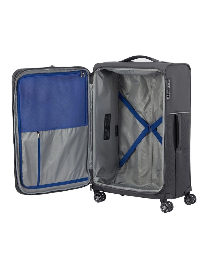 73H 71cm Soft Side Spinner Suitcase in Black image 5