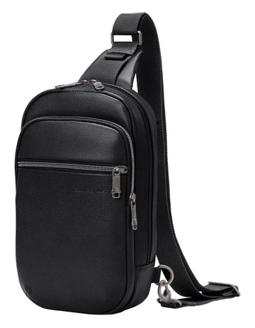 Classic Leather Sling Bag in Black