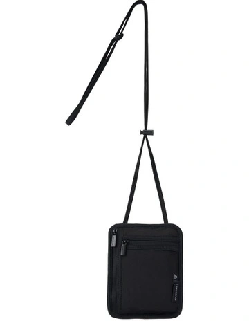 Neck Pouch with RFID in Black