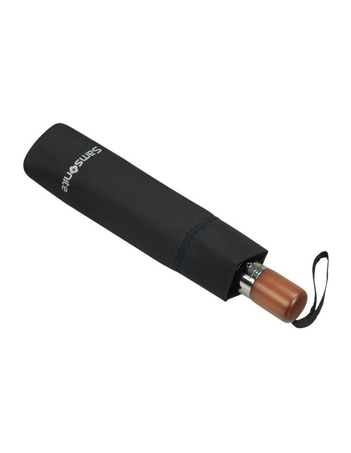 Wood Classic S 3 Sect Auto O/C Short Umbrella in Black image 3