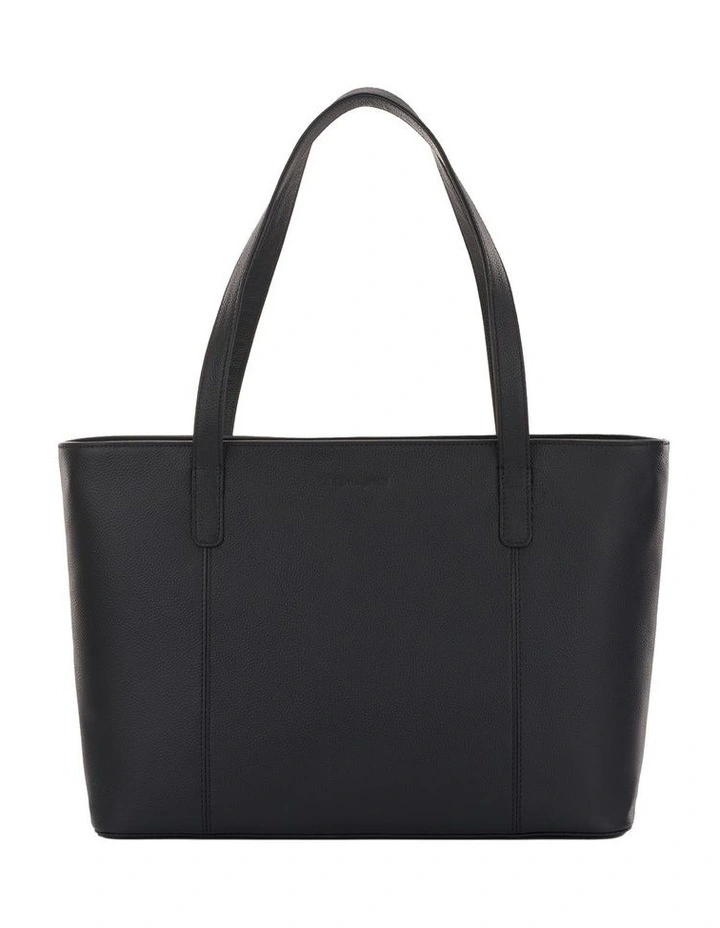 Classic Leather City Tote in Black image 1