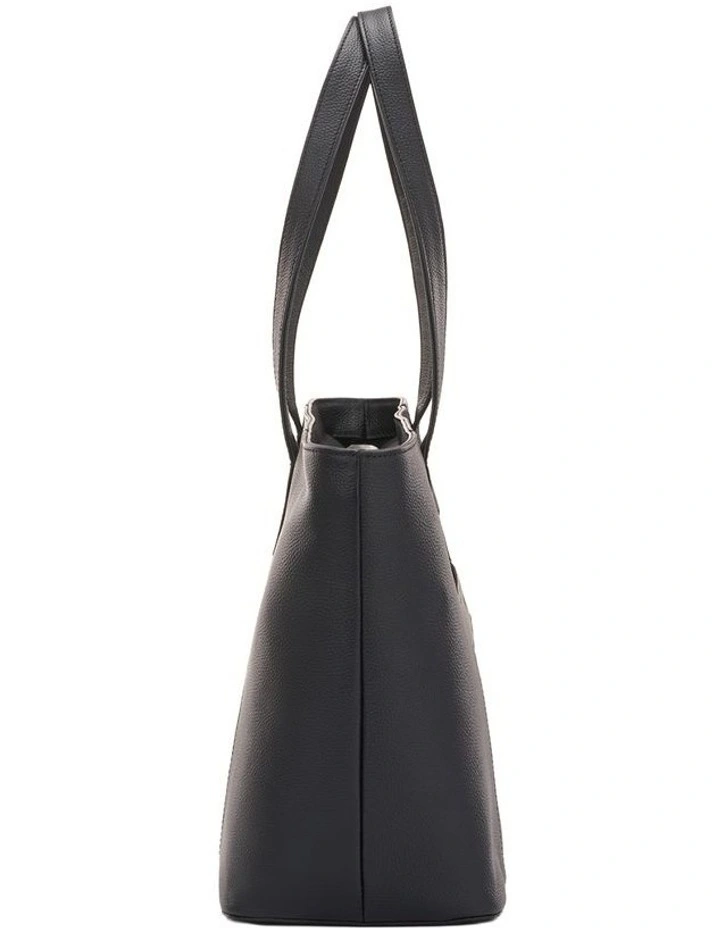 Classic Leather City Tote in Black image 3