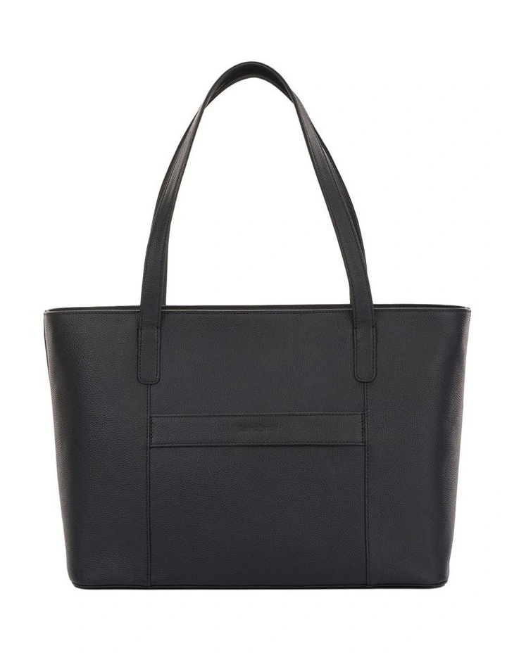 Classic Leather City Tote in Black image 4
