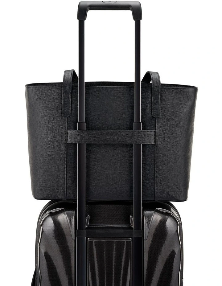 Classic Leather City Tote in Black image 6