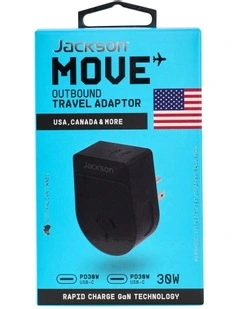 USA & Canada Move PD30W Dual USB-C Outbound Adaptor