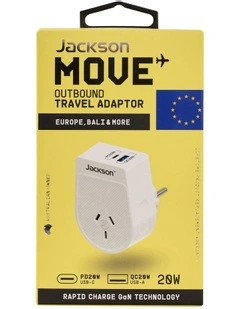 Move PD20W USB-A + USB-C Outbound Adaptor EU & Bali