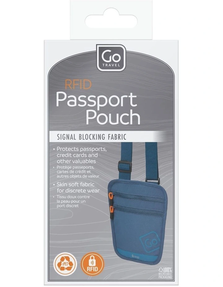 RFID Passport Pouch in Blue image 1