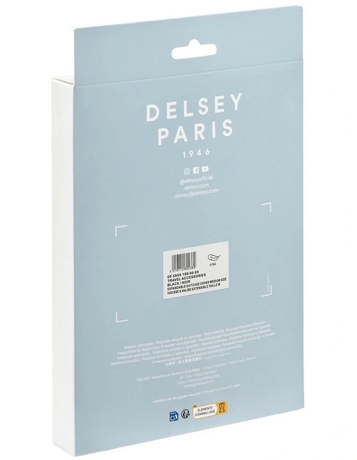 Delsey Luggage Cover Medium Size in Black image 3