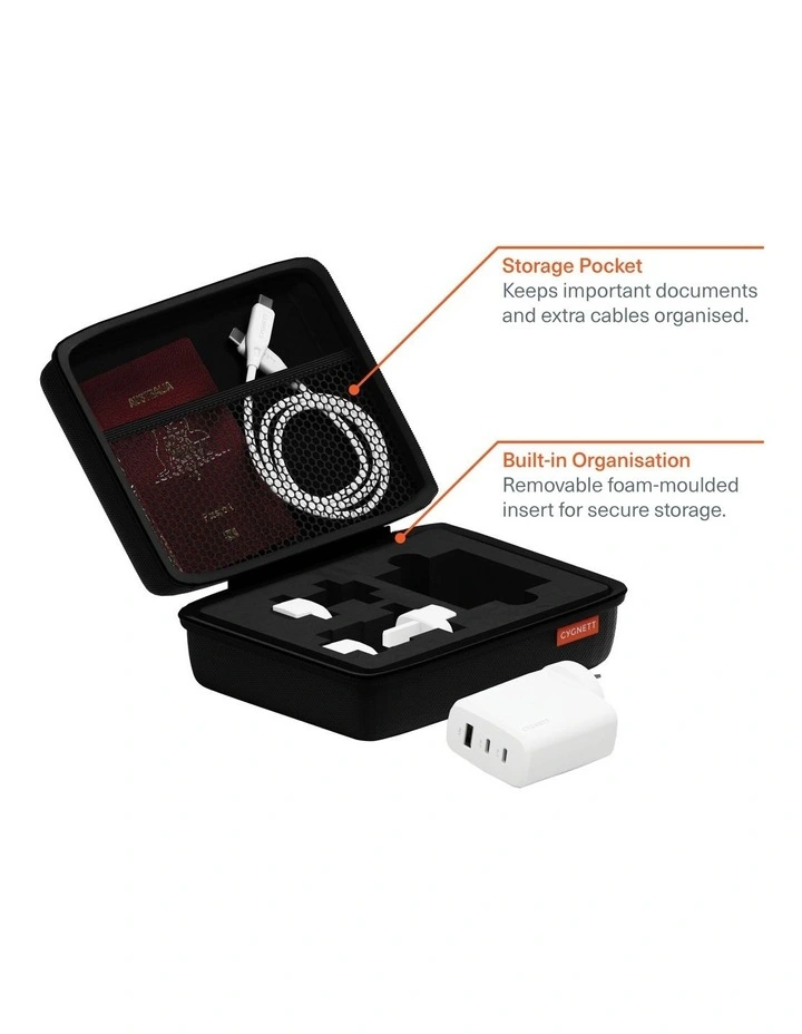 PowerMaxx 67inWatt Travel Wall Charger with Case CY4771PDWCH image 2