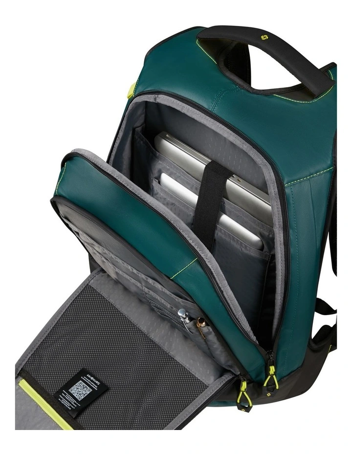 Ecodiver Large Laptop Backpack in Dark Teal / Lime image 5