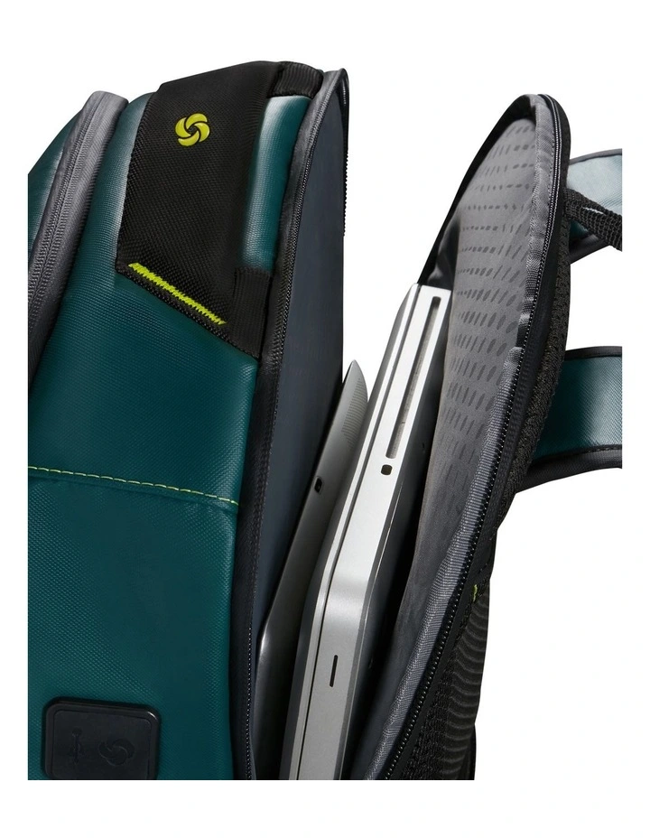 Ecodiver Large Laptop Backpack in Dark Teal / Lime image 6