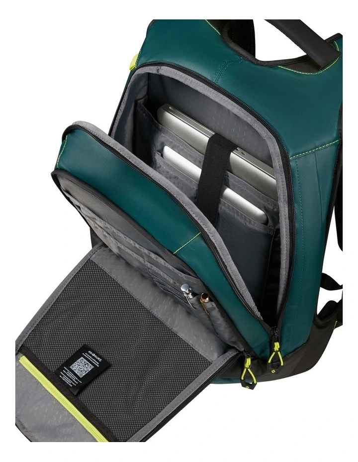 Ecodiver Large Laptop Backpack in Dark Teal / Lime image 6