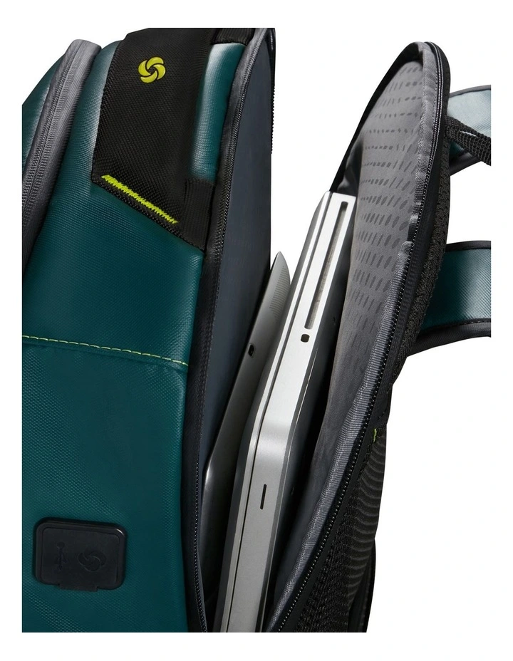 Ecodiver Large Laptop Backpack in Dark Teal / Lime image 7