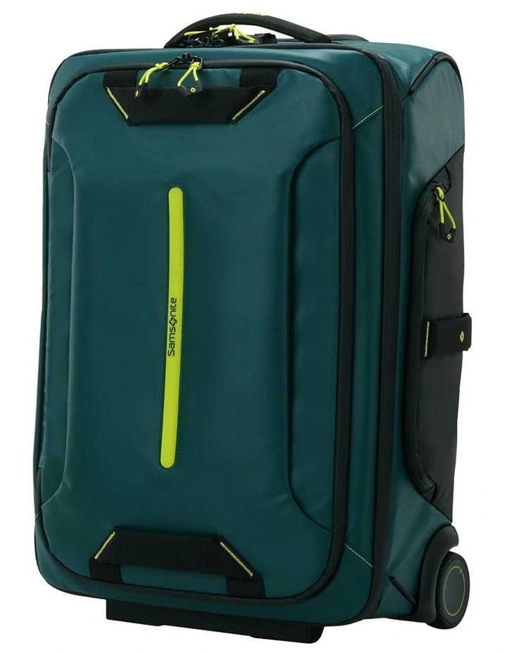 Ecodiver Small Wheeled Duffle 55cm in Dark Teal/Lime image 1