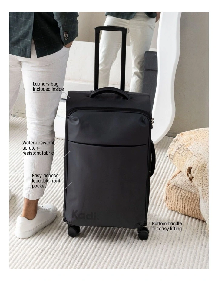 Cloud Check-in Medium Soft Side Suitcase in Charcoal image 2