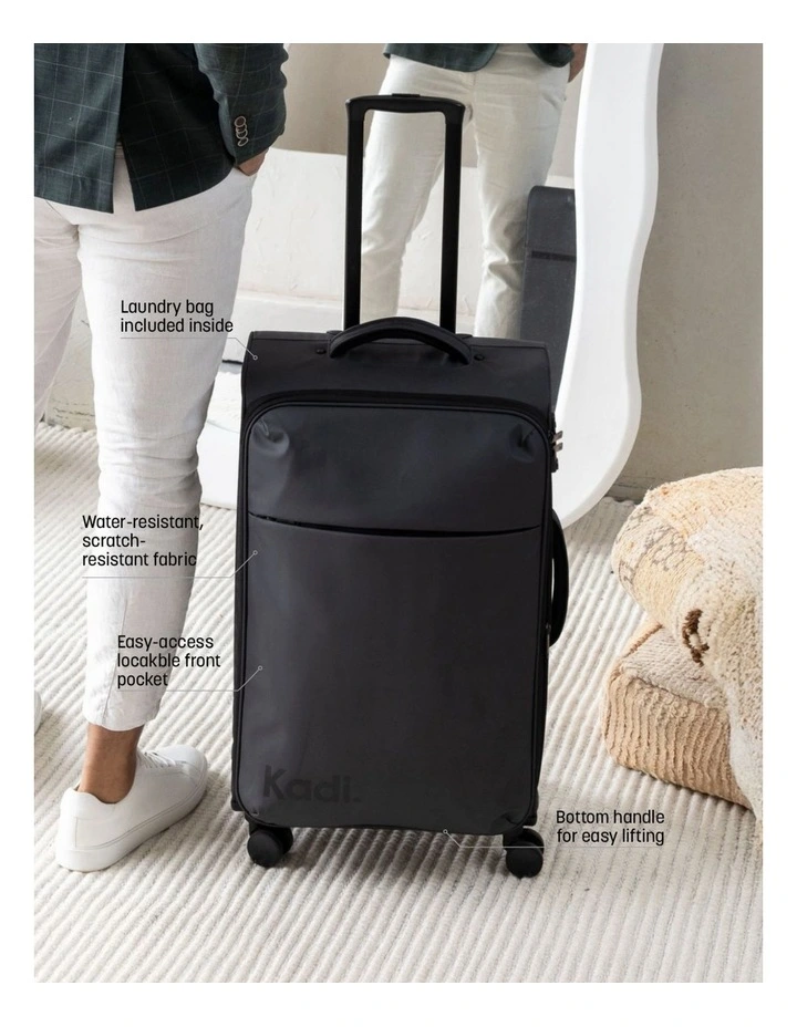 Cloud Check-in Medium Soft Side Suitcase in Charcoal image 3