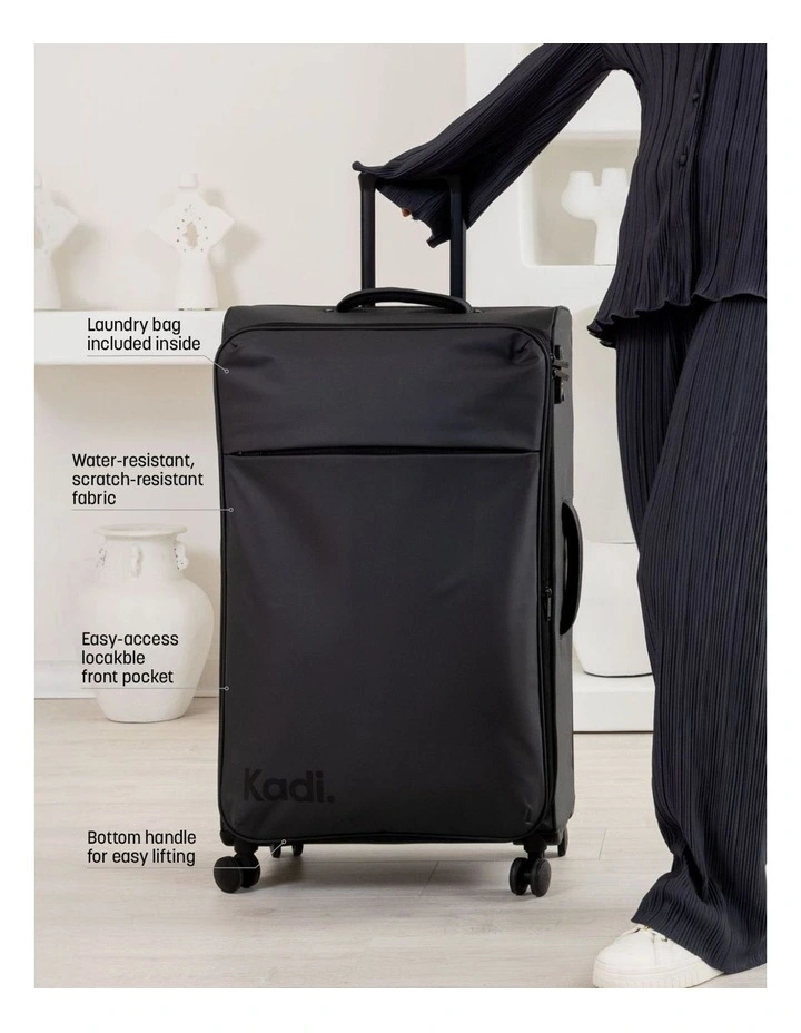 Cloud Check-in Large Soft Side Suitcase in Charcoal image 2