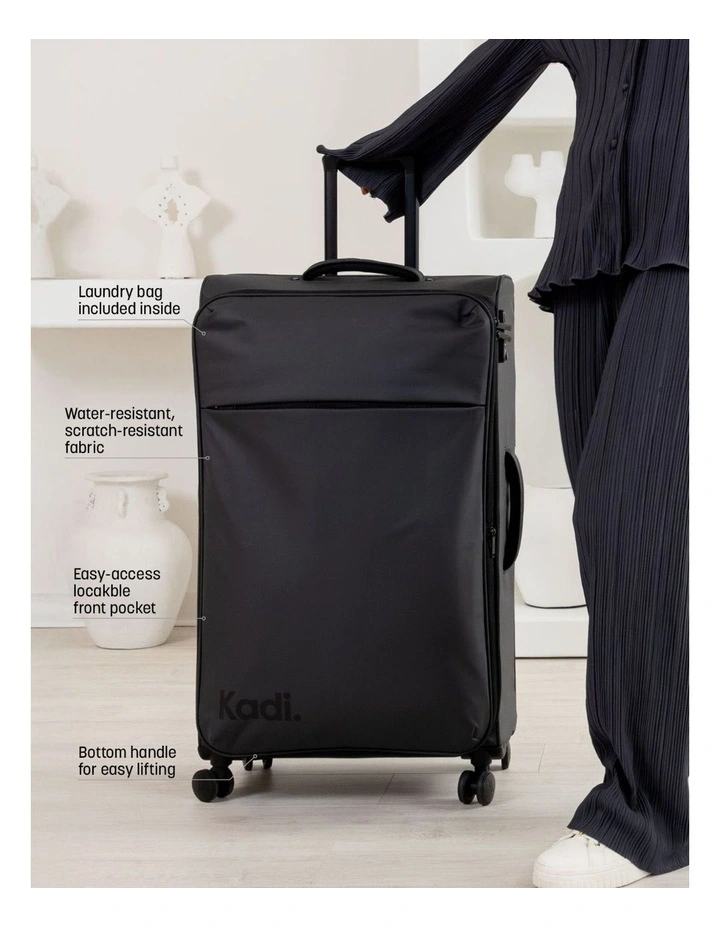 Cloud Check-in Large Soft Side Suitcase in Charcoal image 3