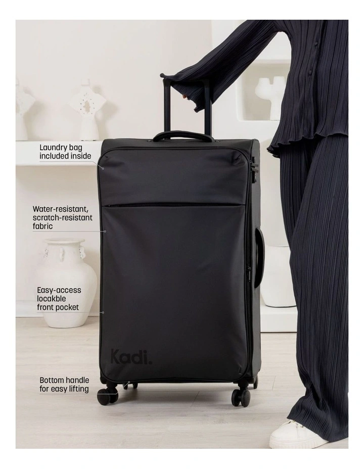 Cloud Check-in Large Soft Side Suitcase in Charcoal image 7