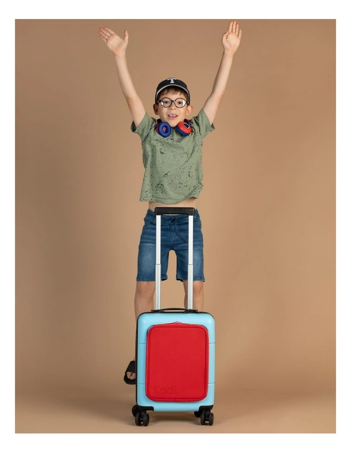 Kids Carry-On Adventure Luggage in Blue and Red image 2