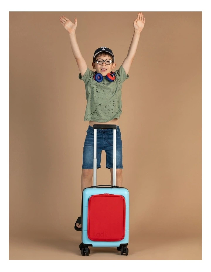 Kids Carry-On Adventure Luggage in Blue and Red image 3