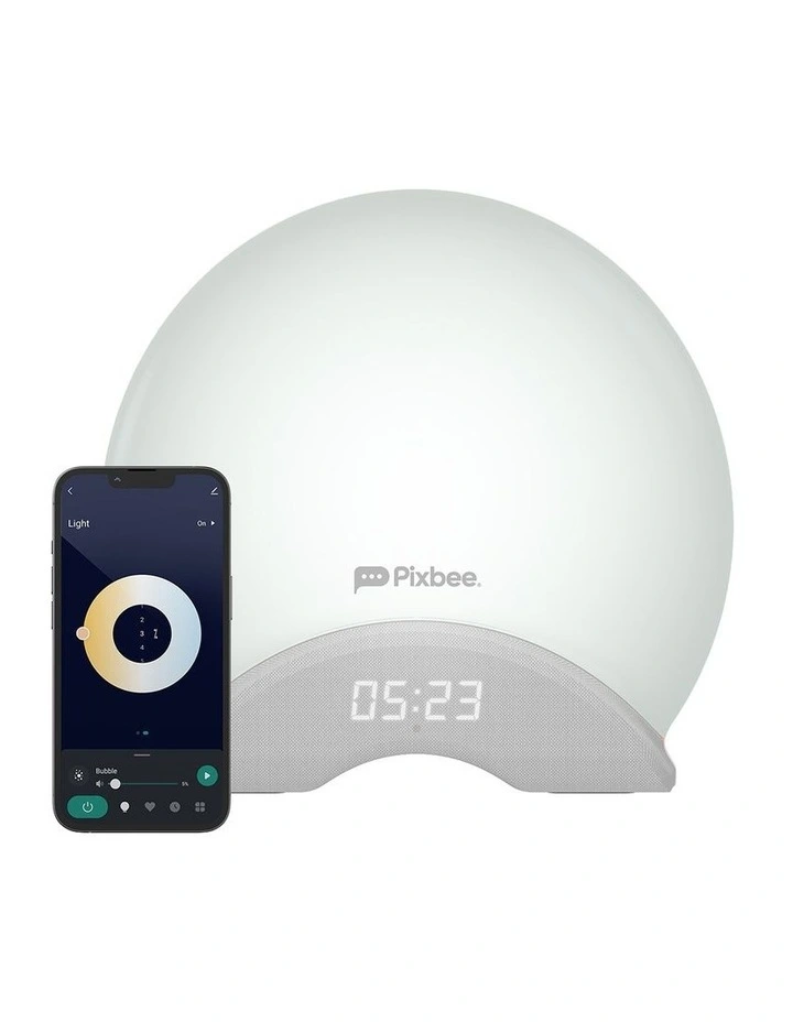 Smart Wake Up Light With Alarm Clock PXB-103L in White image 1