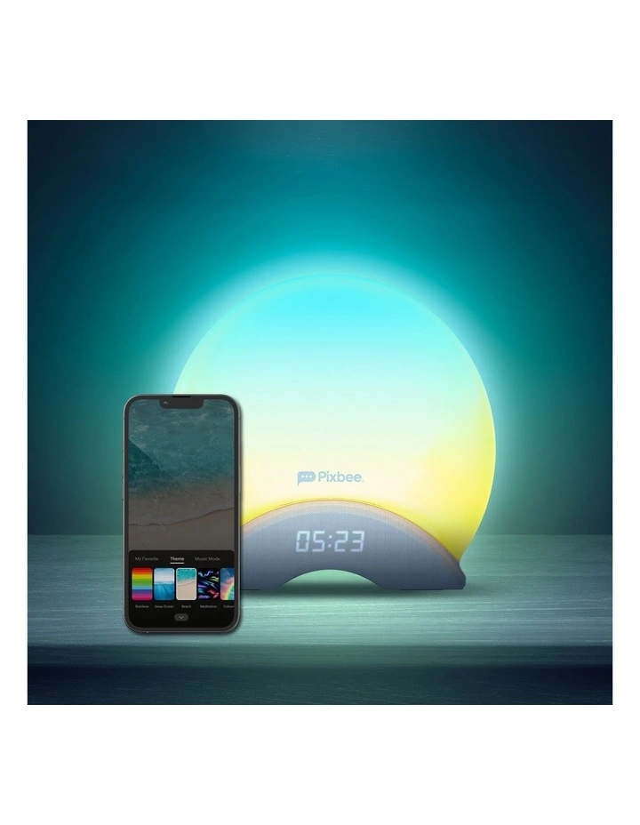 Smart Wake Up Light With Alarm Clock PXB-103L in White image 5
