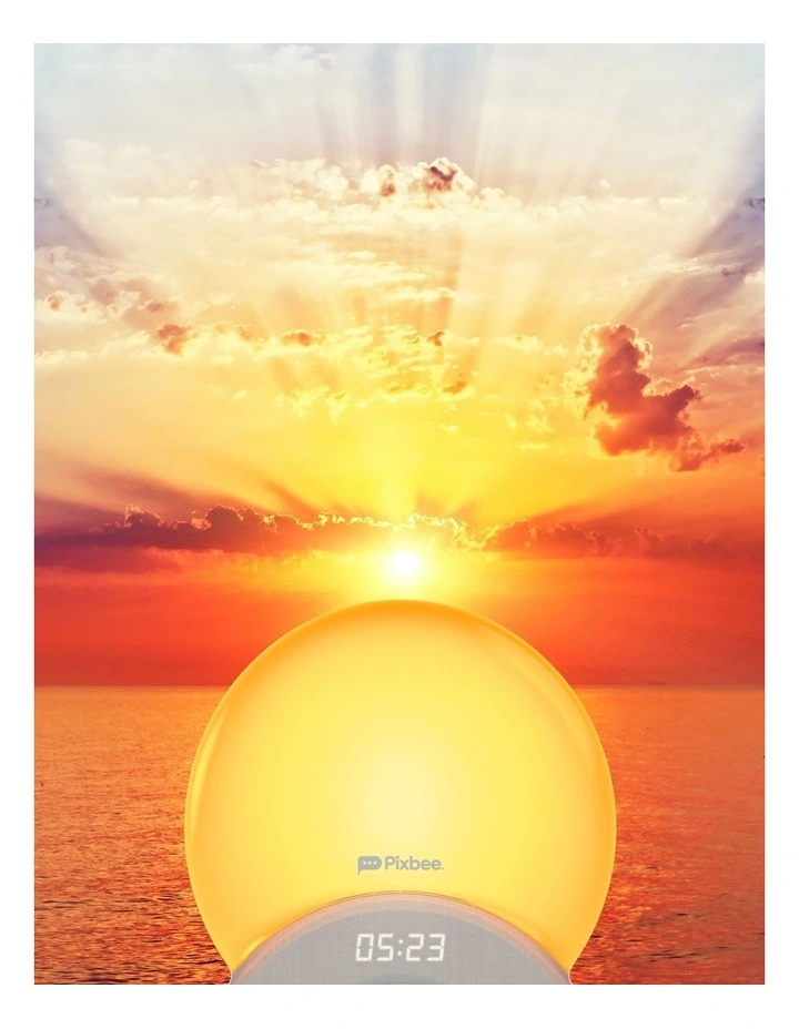 Smart Wake Up Light With Alarm Clock PXB-103L in White image 6