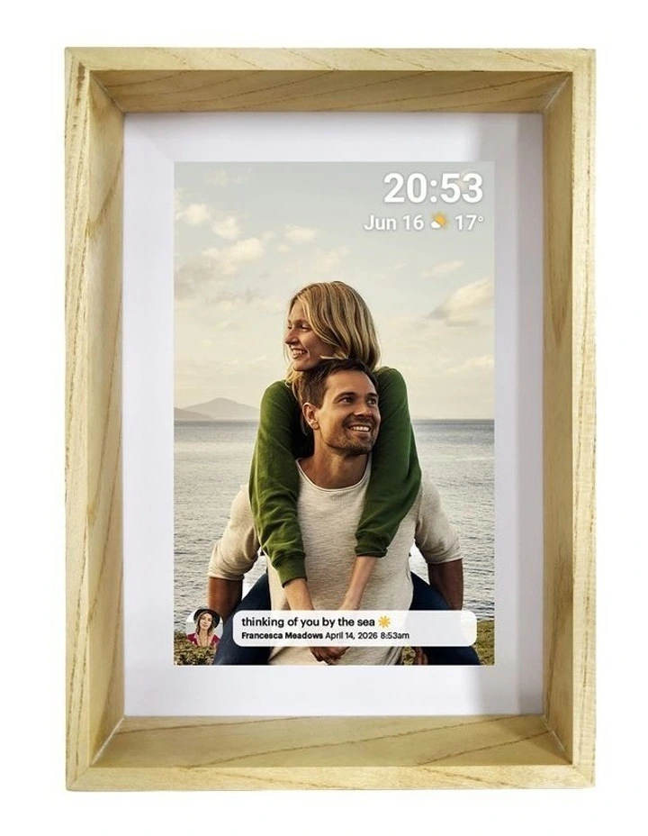 Frameo 10 Boxy Smart Photo Frame in Wood DPF1060 image 3