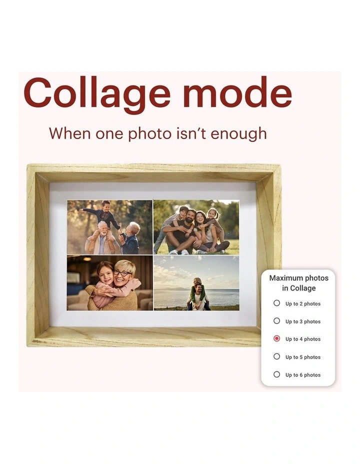 Frameo 10 Boxy Smart Photo Frame in Wood DPF1060 image 6