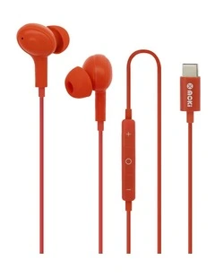 Inner Ear + Mic & Control Type-C Connect Earphones Acc-Tcpier in Red