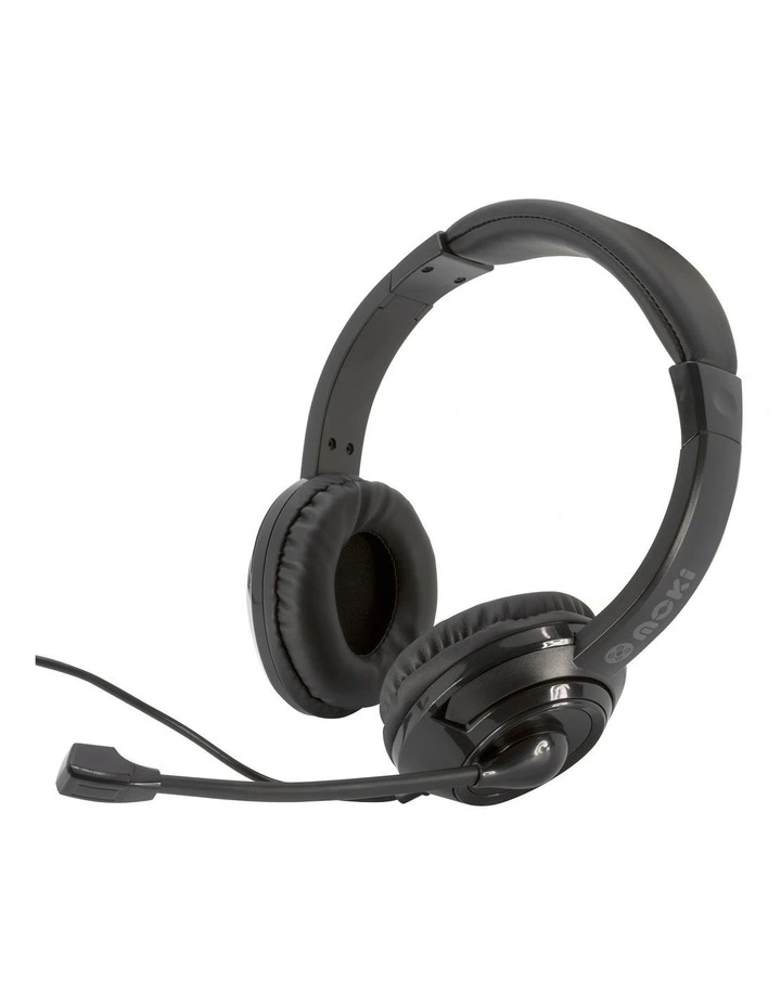 USB Headphones Boom Microphone in Black image 2