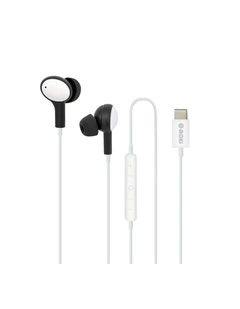 USB-C Connect Earphones   Inline Microphone & Control in Black/White, ACC-TCEPIE