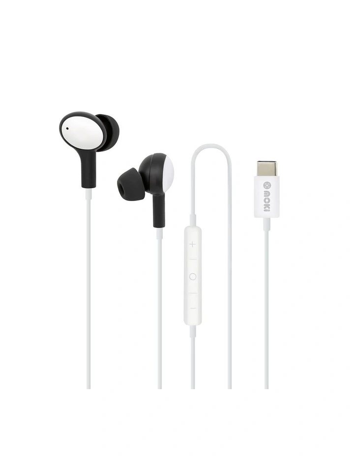 USB-C Connect Earphones   Inline Microphone & Control in Black/White, ACC-TCEPIE image 1