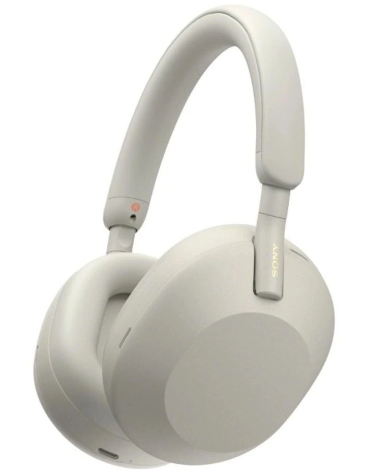 Premium Noise Cancelling Wireless Over-Ear Headphones WH-1000XM5 in Silver image 1