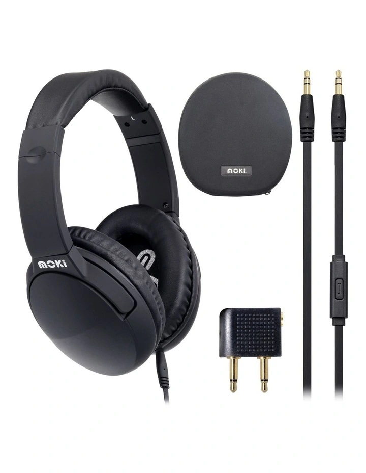 Noise Cancellation Headphones Black image 2