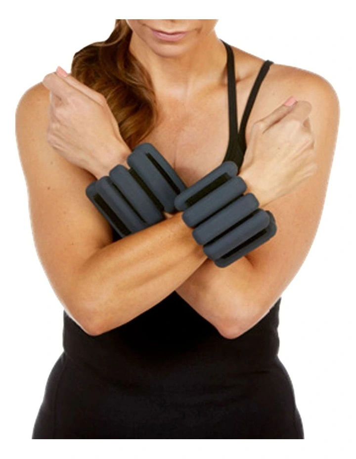 Slimline Silicone Weighted Bangles 0.5kg Pair in Grey image 3