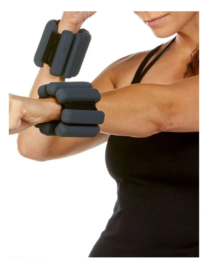 Slimline Silicone Weighted Bangles 0.5kg Pair in Grey image 4